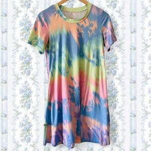 Women's S-M Multi-Coloured Tie-Dye Tshirt Dress